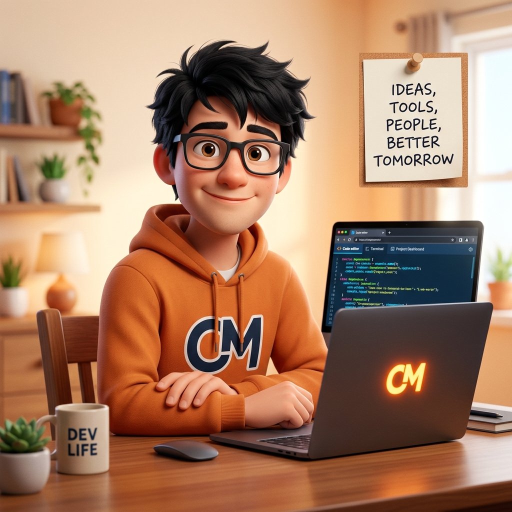 Codemaniac Studio Founder and Developer in Orange CM Hoodie